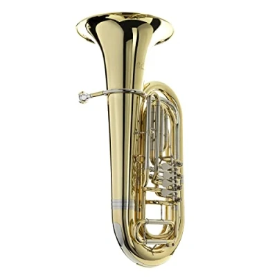 Abbildung von Monzani Tuba, MZBB 500L Bb Messing, Lackiert, 4 Ventile, Leichte Ansprache, Robuste Mechanik, Inklusive ABS Koffer und Mundstück, Ideal für Anfänger Musikvereine, Tuben, Messing Ventil Tuba