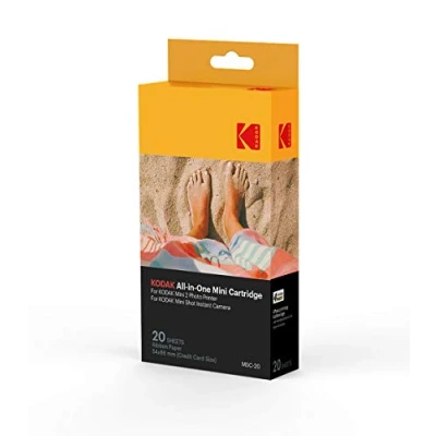 Abbildung von Kodak Mini Fotodruckerpatrone MC All in One Papier und Farbtintenpatrone Nachfüllung 20er Pack KOMPATIBEL mit Shot Kamera, 2 Drucker