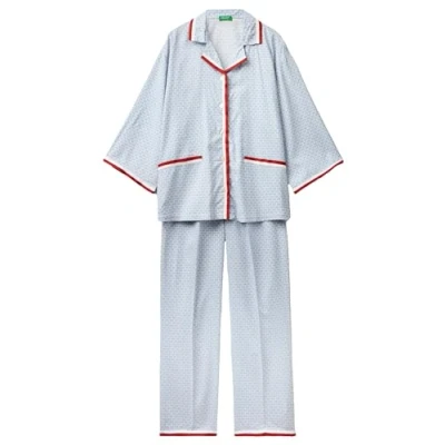 Abbildung von United Colors of Benetton Monogram Pyjama, Damen, Größe: 38, Light blue