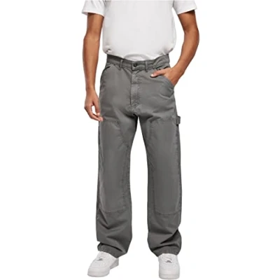 Abbildung von Urban Classics Double KNEE Carpenter Stoffhose, Herren, Größe: 34, Darkshadow