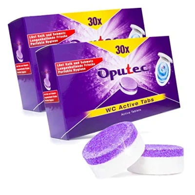 Abbildung von Oputec 60x WC Active Tabs: Zur Reinigung von WCs, Toiletten &amp; Urinalen Reiniger (Spar Set)
