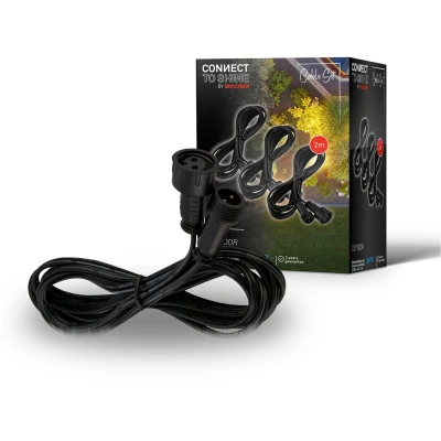 Abbildung von BRILONER Connect to Shine 12V Gartensystem 3er Set 2m Verlängerungskabel, Erweiterungsset, IP67 gegen zeitweiliges Untertauchen, Steckverbindung, 2m, Schwarz, Zubehör