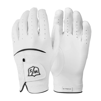 Abbildung von Wilson Staff Golfhandschuh, Tour Glove, Gr. L, Für Herren, Linke Hand, Weiß, Cabretta Leder, WGJA00648L