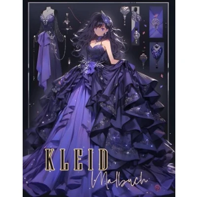 Abbildung von Kleid Malbuch: Mode Design für Veranstaltungs Ausmalbilder mit 50 Seiten in Premium Qualität, Pixelgrafiken Mädchen ab 8 Jahren, Gesichter schminken (Mode Malbuch).