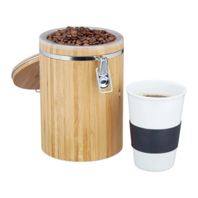 Abbildung von relaxdays Kaffeedose Bambus, Bambus