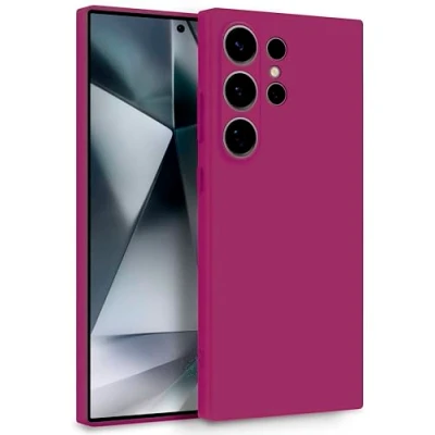 Abbildung von MyGadget Hülle für Samsung Galaxy S24 Ultra Zweilagige Handyhülle mit Kameraschutz Cover Innenfutter &amp; Silikon außen Wein Rot