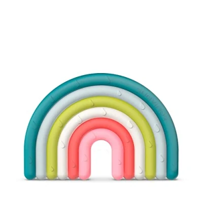 Abbildung von Suavinex, Beißring aus Silikon für Babys + 0 Monate, flexibel, leicht, Regenbogen Design, mehrfarbig
