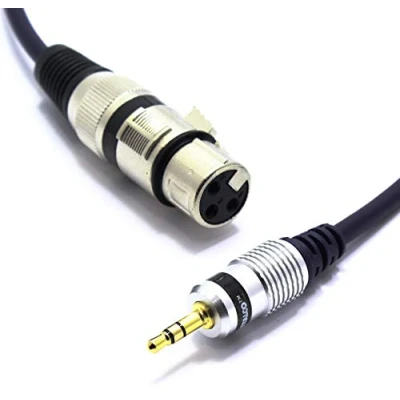 Abbildung von VITALCO XLR Buchse auf 3,5mm Stereo Klinke Kabel 3m Mikrofonkabel 3 Polig 3.5 TRS Klinkenstecker Adapter