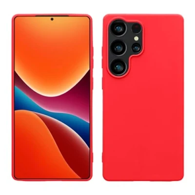 Abbildung von kwmobile Hülle kompatibel mit Samsung Galaxy S25 Ultra weiches TPU Silikon Case Cover geeignet für kabelloses Laden Neon Pink