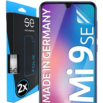 Abbildung von s.e Schutzfolie für Xiaomi Mi 9 SE, 2 Stück, Full Screen, Positionierhilfe, Mi9 SE Schutzfolie, transparente Displayfolie, funktionierende Alternative zu Schutzglas, Schutzglasfolie