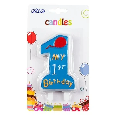 Abbildung von Kerze mein 1. Geburtstag Blau 12 cm