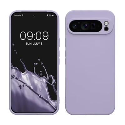 Abbildung von kwmobile Slim Case kompatibel mit Google Pixel 9 Pro XL Hülle Handyhülle aus Silikon in Lavendel