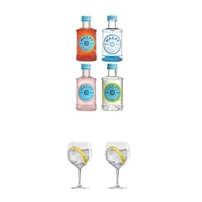Abbildung von Malfy GIN Set Originale, Limone, Rosa, Aranica 4 x 0,05 Liter + Ballon Bistro Cubata Glas 1 Stück