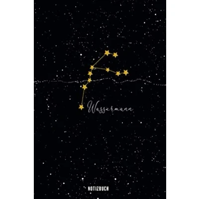 Abbildung von Notizbuch Wassermann: Sternzeichen Buch Astrologie Notizheft Tagebuch Aquarius gepunktet (dot grid) 120 Seiten ca. A5 mit Softcover