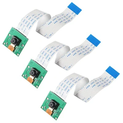Abbildung von Dealikee 3PCS 5 Megapixel 1080p Sensor OV5647 Mini Kameramodul mit 15cm 15 Pin Flachbandkabel Kompatibel Raspberry Pi A/B/B +/RPi 2/Raspberry 3/3B +/4.