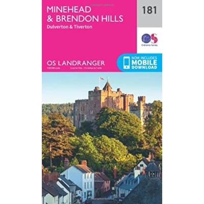 Abbildung von Minehead &amp; Brendon Hills, Dulverton Tiverton (OS Landranger Map, Band 181)