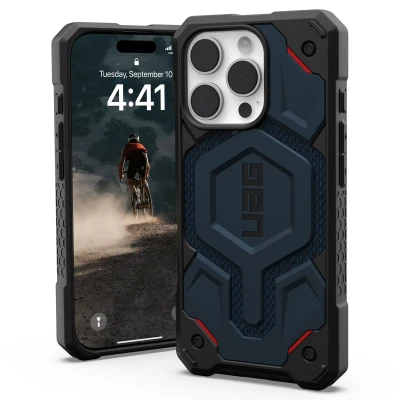 Abbildung von Apple iPhone 16 Pro Hülle MagSafe Kunststoff UAG Hard Case/Backcover Handyhülle Blau Shockproof/Stoßfest