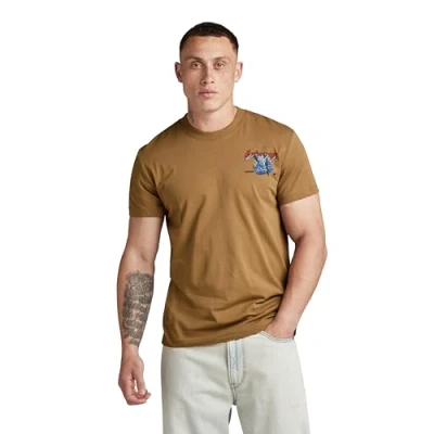 Abbildung von G STAR RAW Herren Vest Back Graphic T Shirt, Braun (dk fawn D24423 336 7172), M