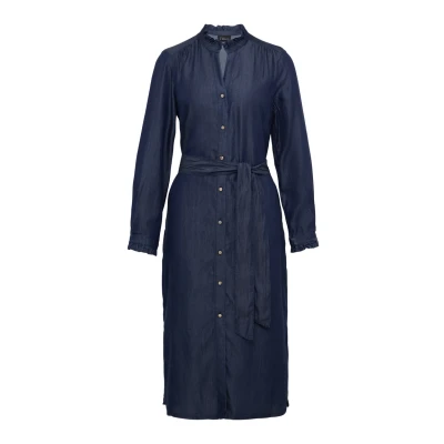 Abbildung von s.Oliver Black Label Optik Blusenkleid, Damen, Größe: 46, Blau