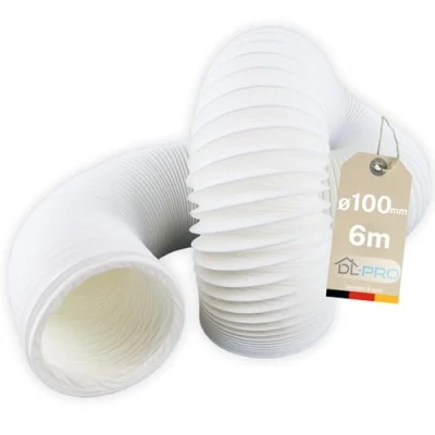Abbildung von DL pro 6m Abluftschlauch Ø 100 / 102mm flexibel PVC Schlauch für 100er Klimaanlage Wäschetrockner Dunstabzugshaube