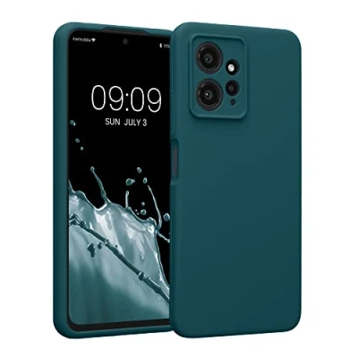 Abbildung von kwmobile Handyhülle kompatibel mit Xiaomi Redmi Note 12 (4G) Hülle gummierte Handy Case aus Silikon in Petrol matt