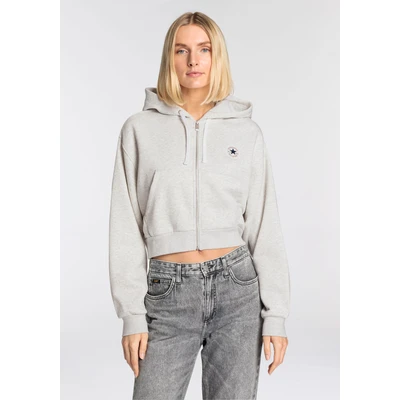 Abbildung von Converse retro Fullzip Graphic Hoodie Sweatjacke, Damen, Größe: Large, Light grey heather