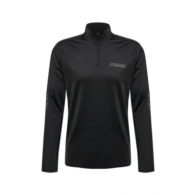 Abbildung von Hummel Hmlongrid 1/2 ZIP POLY Langarmshirt, Herren, Größe: XXL, Jet black forged iron