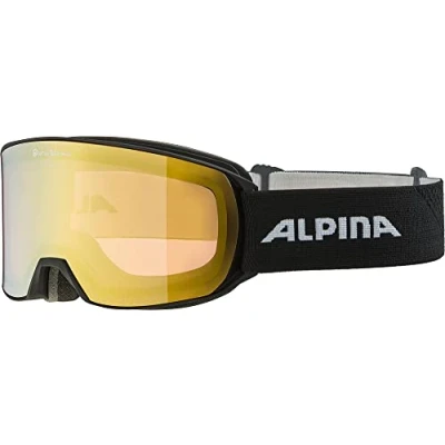 Abbildung von ALPINA NAKISKA QV Verspiegelte, Selbsttönende &amp; Kontrastverstärkende OTG Skibrille Mit 100% UV Schutz Für Erwachsene, black matt, One Size