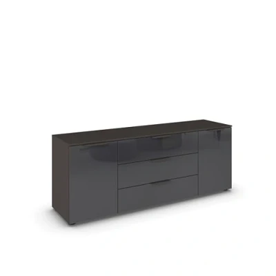 Abbildung von rauch Kommode &quot;Flipp&quot;, 2 türig mit 3 Schubladen und Soft Close Funktion sowie Glasfront