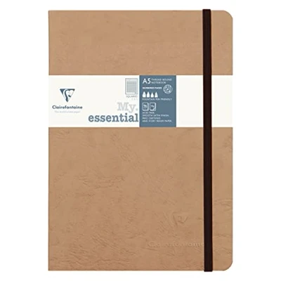 Abbildung von Clairefontaine 79342C Notizbuch AgeBag My Essentials, DIN A5, 14,8 x 21 cm, 96 Blatt, kariert, nummeriert, 90g, 1 Stück, braun