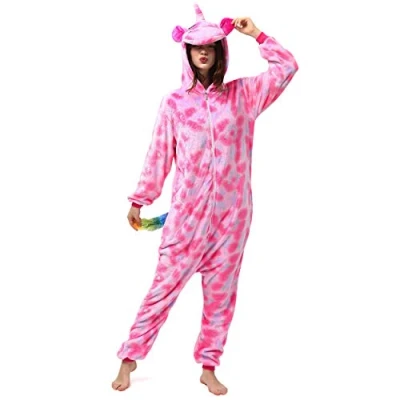 Abbildung von Katara Partyanzug Einhörner Jumpsuit Onesie Erwachsenen Kostüm S XL, Karneval Kostüm, Kigurumi Einhorn Pink/Rosa Sterne L (165 175cm)