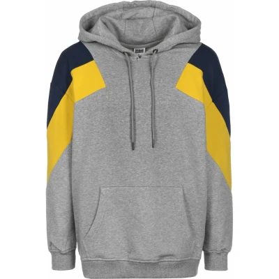Abbildung von Urban Classics Oversize 3TONE Hoody Kapuzenpullover, Herren, Größe: Large, Grey/honey/darkblue