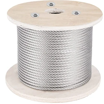 Abbildung von VEVOR 316 Edelstahlkabel, 152 m langes Edelstahldrahtseil mit 4 mm Durchmesser und 1x19 Konstruktion, 1496 kg Bruchfestigkeitsstahlkabel für Außengeländer, Terrassen, DIY Balustraden