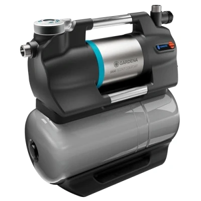 Abbildung von Gardena Hauswasserwerk 5600 SilentComfort: Pumpe mit 25 l Wasserspeicher und integriertem Filter, Fördermenge l/h, Trockenlaufsicherung, extra leise, via Bluetooth App steuerbar (9067 20)