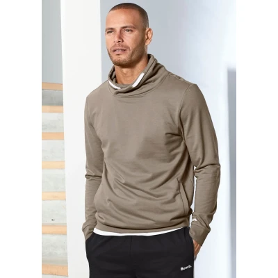 Abbildung von Bench. Loungewear Sweatshirt, mit großem Stehkragen aus einer Baumwollmischung