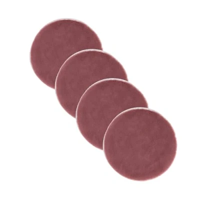Abbildung von Astra Hochwertiger Kunstfell Teppich flauschig Wohnzimmer Hochflorteppich Lammfell Schaffell Accessoire Dekofell 4er Set Bordeaux Rund Ø 35 cm