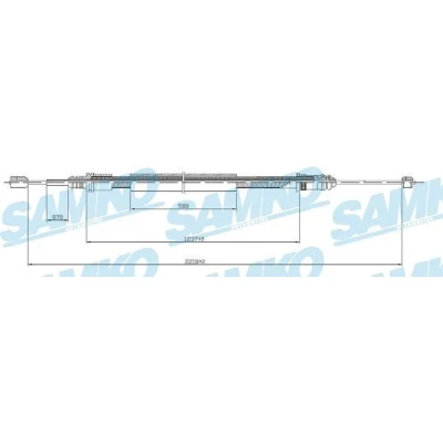 Abbildung von LPR C0704B Handbremsseil 2220/1235 Scheibenbremse RENAULT: LAGUNA 2 Grandtour,