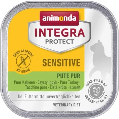 Abbildung von animonda INTEGRA PROTECT Katzenfutter nass Sensitive Pute (16 x 100g), vom Tierarzt empfohlen bei Futtermittelallergie, mit Veterinären entwickeltes Diätalleinfutter für erwachsene Katzen