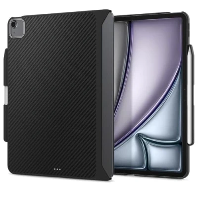 Abbildung von Spigen Enzo Aramid Hülle Kompatibel mit iPad Air 6. M2 (2024) / 5. (2022) 4. Generation (2020) 11 und 10.9 Zoll Case Magnetring Schwarz