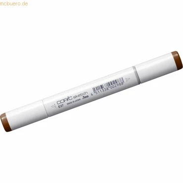 Abbildung von COPIC Sketch Marker Typ E 37, Sepia, professioneller Pinselmarker, mit einer Super Brush Spitze und Medium Broad