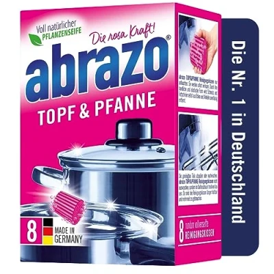 Abbildung von abrazo Geschirrschwamm Topf &amp; Pfanne 8 Reinigungskissen für Töpfe, Grill Backofen, 8Stk.