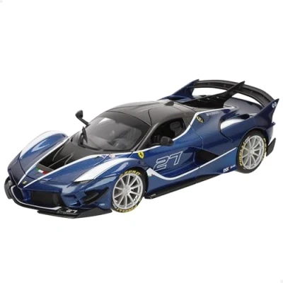Abbildung von Bburago Ferrari R&amp;amp P FXX K EVO, blau #27 1:18 Modellauto