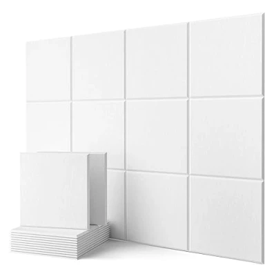 Abbildung von Akustikplatten, Schalldämmung Wand, 12 Stück, Hohe Dichte Akustikpaneele für Wanddekoration und Akustische Behandlung, Abgeschrägte Kante Akustikschaumstoff (30x30x0.9cm)