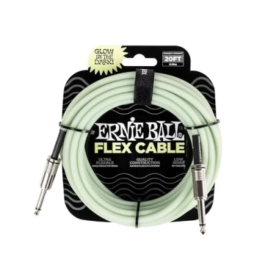 Abbildung von Ernie Ball Flex Gitarrenkabel gerade/gerade 6,1 m (20 ft) leuchtet im Dunkeln