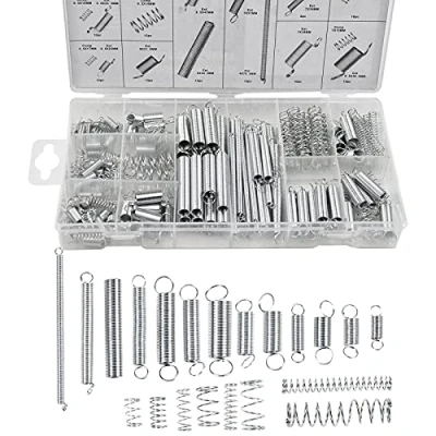 Abbildung von 200Stück Spiralfeder Zugfedern Druckfeder Stahlfeder, Feder Sortiment Set, Federn Zugfedern, Druckfedern aus Verzinkte Federstahl Feder, Schwingfeder, Diverse Größen im Set in Praktischer