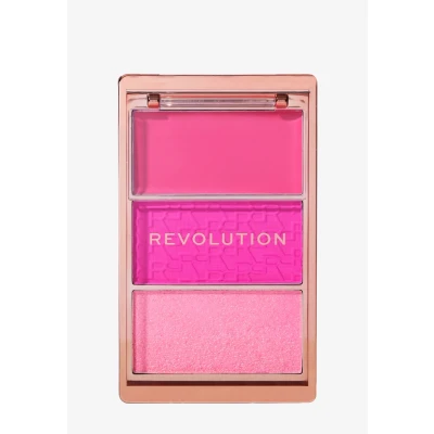 Abbildung von Revolution, Blush Icon Palette (Hot Pink Flag), Creme &amp; Puder Rougepalette, Hochpigmentiert, 3 Farben, Hot Flag, Tierversuchsfrei Vegan