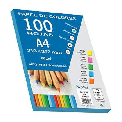 Abbildung von DOHE Farbiges Papier DIN A4, 80 g. Farbe Leuchtendes Blau 100 Blatt