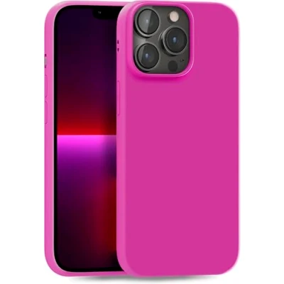 Abbildung von MyGadget Hülle kompatibel mit iPhone 13 Pro robuste Handyhülle TPU Case Slim Silikonhülle Back Cover Kratzfest Schutzhülle matt Pink