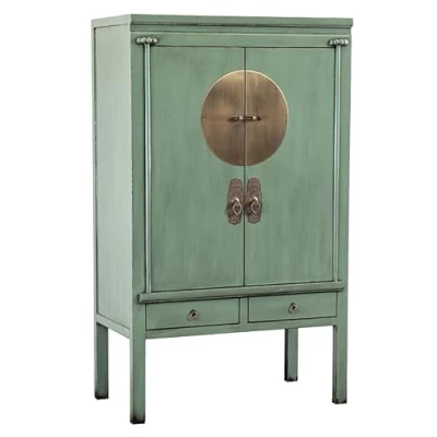Abbildung von Colours of The Orient Chinesischer Hochzeitsschrank Jadegrün Natural Jade Orientalischer Schrank Asiatischer Handgefertigt aus China Grün
