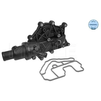 Abbildung von MEYLE 16 28 228 0006 Kühlwasserthermostat 83 ORIGINAL Quality mit Temperaturgeber, Dichtung Kunststoffgehäuse RENAULT: CLIO 3, MEGANE 2